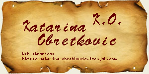 Katarina Obretković vizit kartica